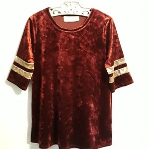 Noa Elle Velvet Baseball Tee EUC
